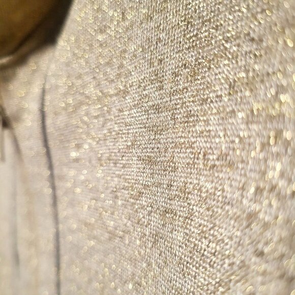 Bob Mackie Women's Gold Shimmer 1/4 Zip Hooded Sweatshirt - Size M - Picture 3 of 14